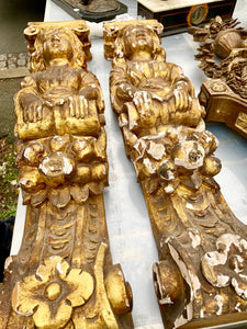 SOLD - gold gilded caryatids