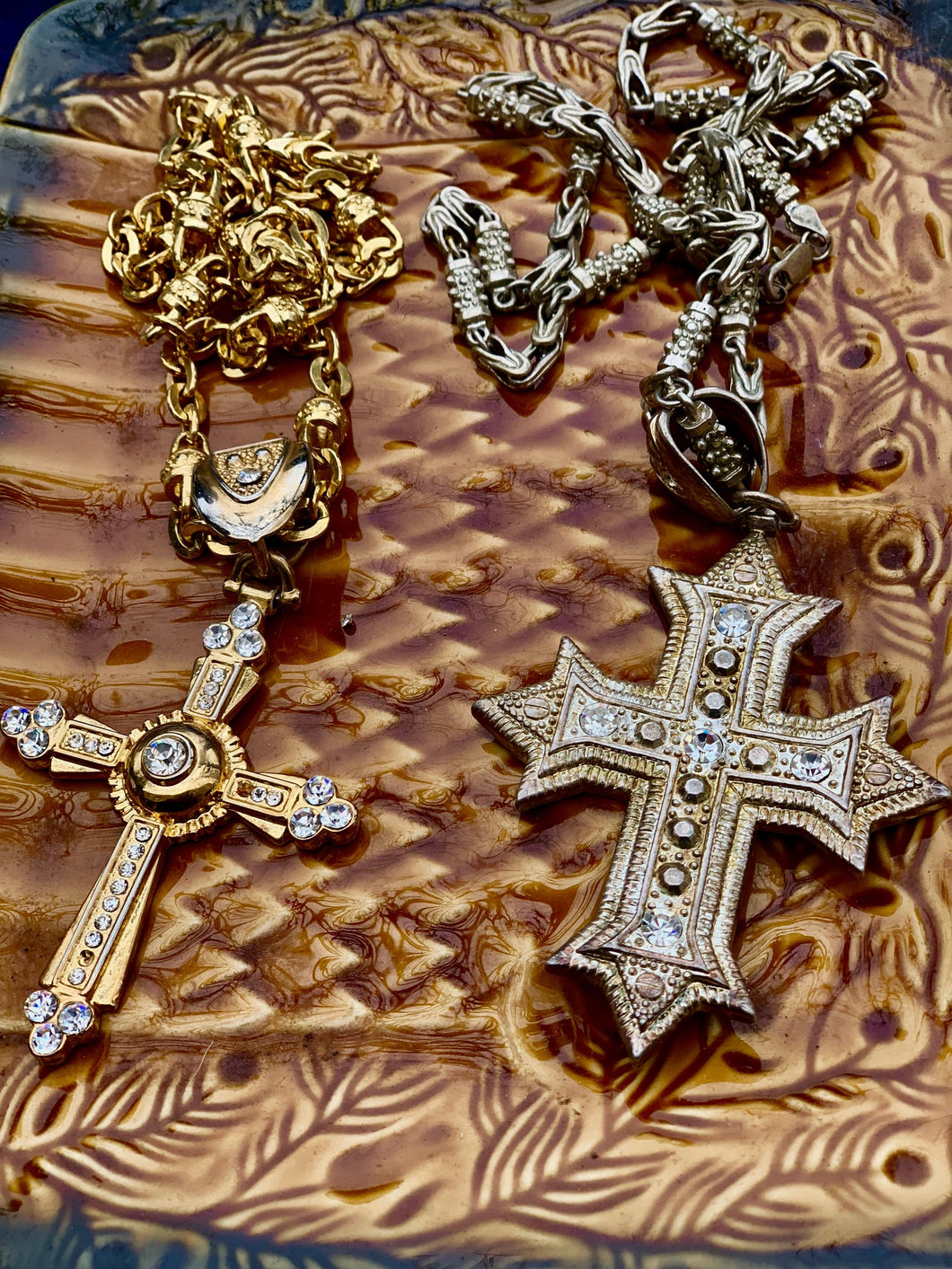 SOLD - gold pectoral crosses